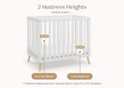 Bianca White with Natural (123) 20-Essex Convertible Mini Baby Crib with 2.75-Inch Mattress, Greenguard Gold Certified