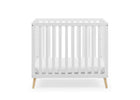 Bianca White with Natural (123) 25-Essex Convertible Mini Baby Crib with 2.75-Inch Mattress, Greenguard Gold Certified