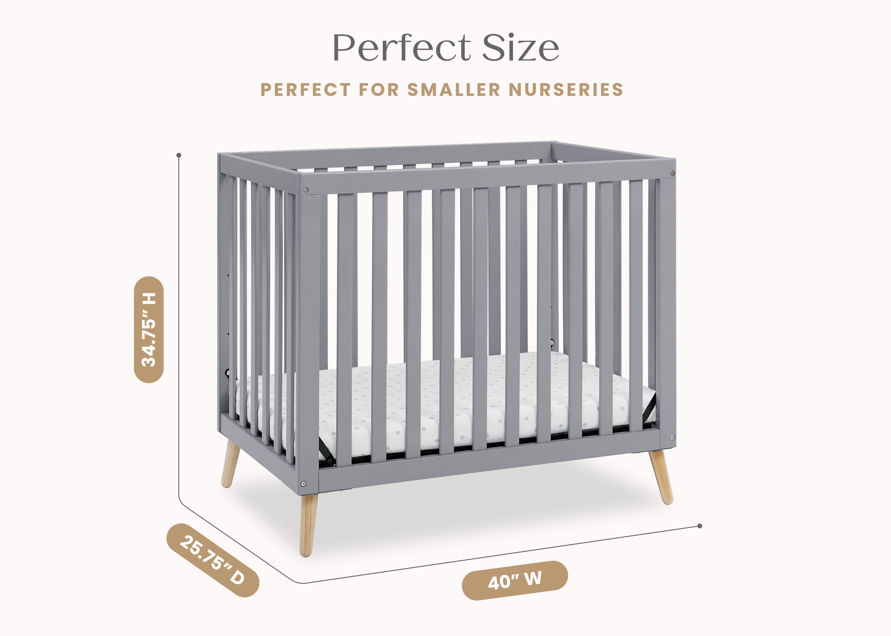 Essex Convertible Mini Baby Crib with 2.75-Inch Mattress