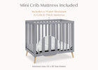 Grey with Natural (1359) 7-Essex Convertible Mini Baby Crib with 2.75-Inch Mattress, Greenguard Gold Certified