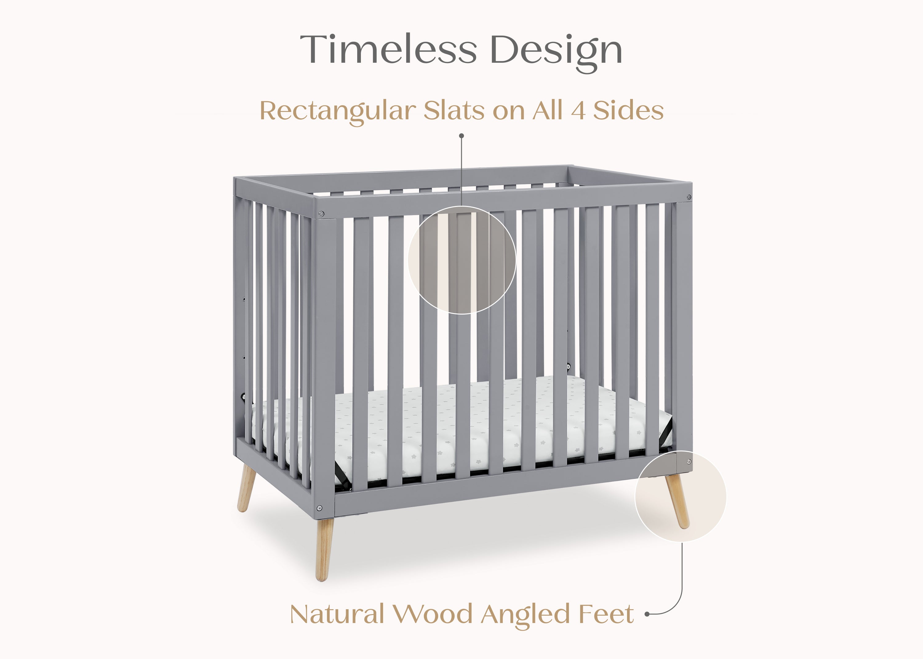 Essex Convertible Mini Baby Crib with 2.75-Inch Mattress