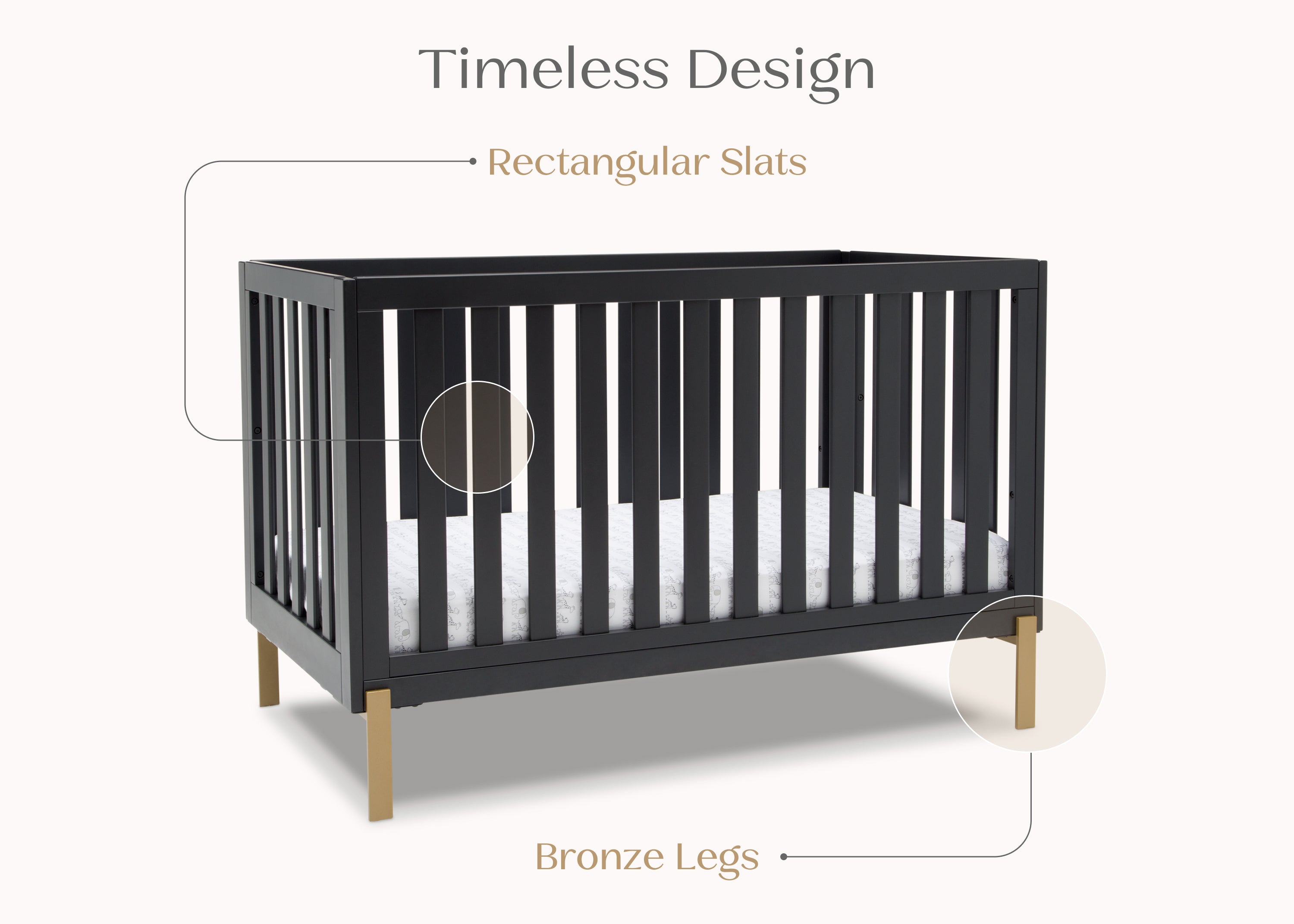 【Good Night】CRDH/CBN isolate,Distillate Hendrix 4-in-1 Convertible Crib - Delta Children