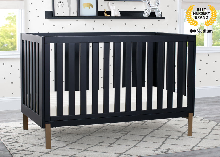 Midnight Grey with Metal (1361) 2-Hendrix 4-in-1 Convertible Crib