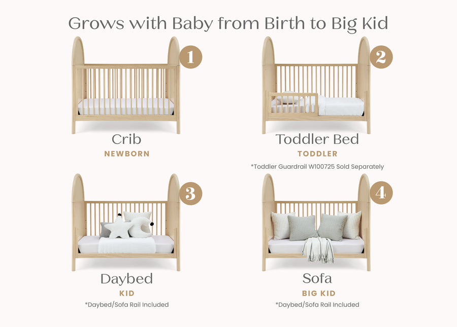 Natural Sandstone (1544) 4-Vivi 4-in-1 Convertible Crib