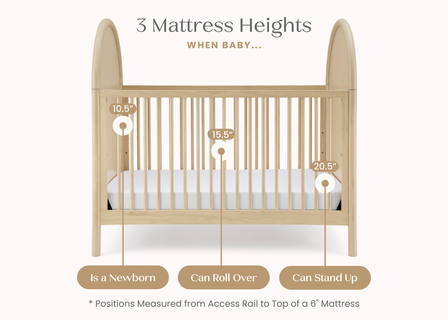 Natural Sandstone (1544) 6-Vivi 4-in-1 Convertible Crib