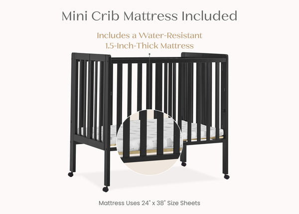 Lee Portable Folding Mini Crib with Mattress Delta Children