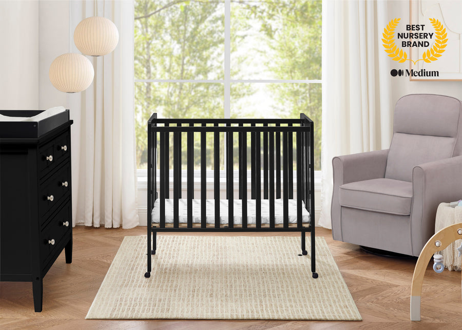 Ebony (0011) 44-Lee Portable Folding Mini Crib with 1.5-Inch Mattress