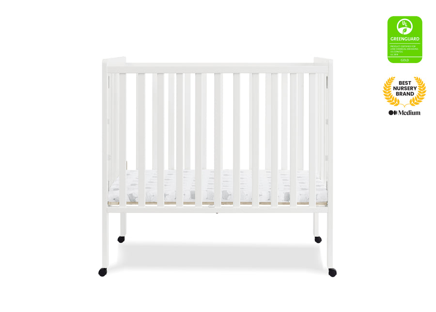 Bianca White (130) 10-Lee Portable Folding Mini Crib with 1.5-Inch Mattress