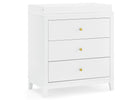 Bianca White (130) 3-Eloise 3 Drawer Dresser with Changing Top and Interlocking Drawers