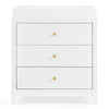 DCB: Bianca White (130) 11-Eloise 3 Drawer Dresser with Changing Top and Interlocking Drawers
