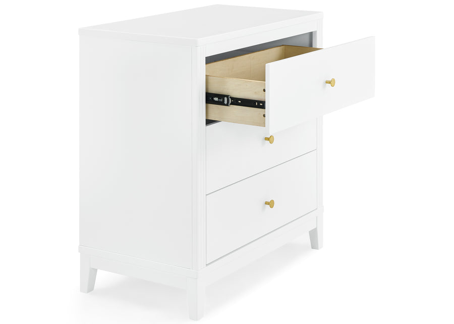 Bianca White (130) 4-Eloise 3 Drawer Dresser with Changing Top and Interlocking Drawers