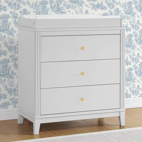 Eloise 3 Drawer Dresser with Changing Top and Interlocking Drawers