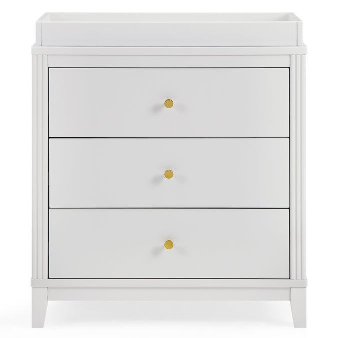 DCB: Moonstruck Grey (1351) 37-Eloise 3 Drawer Dresser with Changing Top and Interlocking Drawers