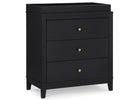 Midnight Grey (1360) 42-Eloise 3 Drawer Dresser with Changing Top and Interlocking Drawers