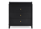 Midnight Grey (1360) 41-Eloise 3 Drawer Dresser with Changing Top and Interlocking Drawers