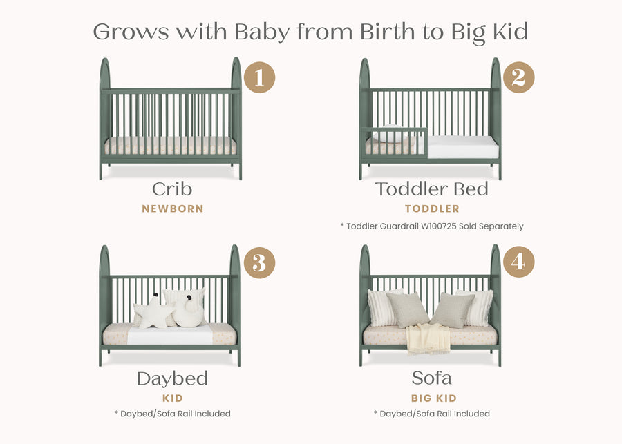 Grassy Glen (357) 3-Eloise 4-in-1 Convertible Crib