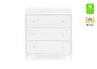 Bianca White (130) 8-Bowie 3 Drawer Dresser with Changing Top and Interlocking Drawers