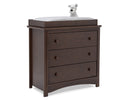  Walnut Espresso (1324) 13-Perry 3 Drawer Dresser with Changing Top