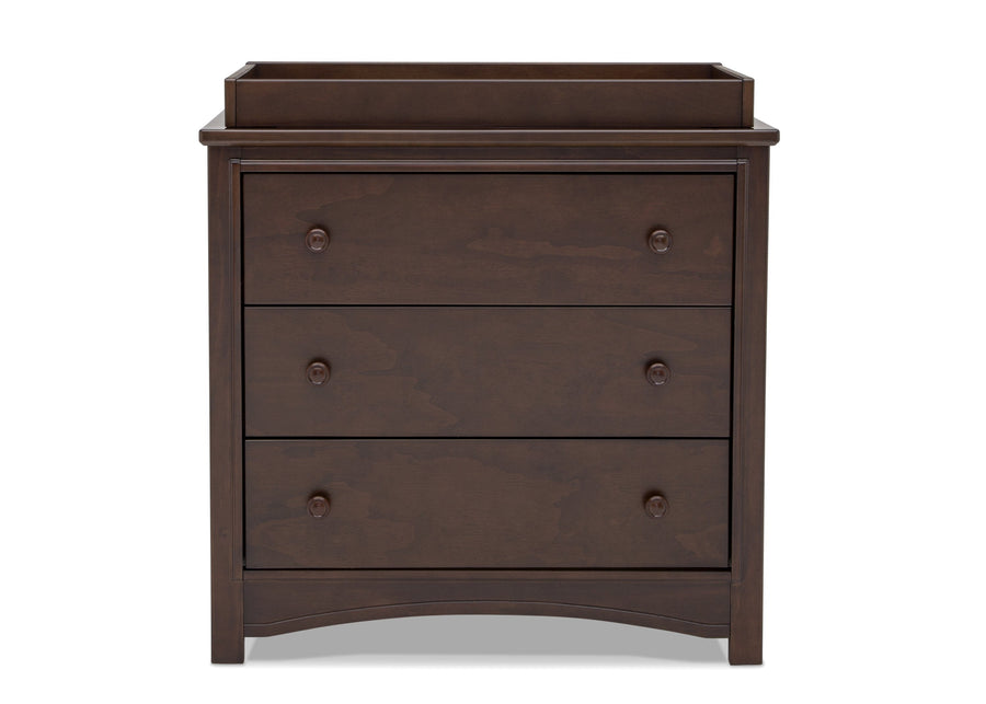  Walnut Espresso (1324) 12-Perry 3 Drawer Dresser with Changing Top