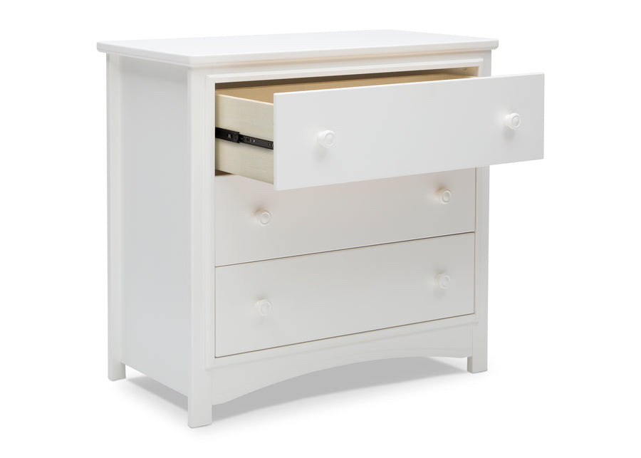 Bianca White (130) 4-Perry 3 Drawer Dresser with Changing Top and Interlocking Drawers