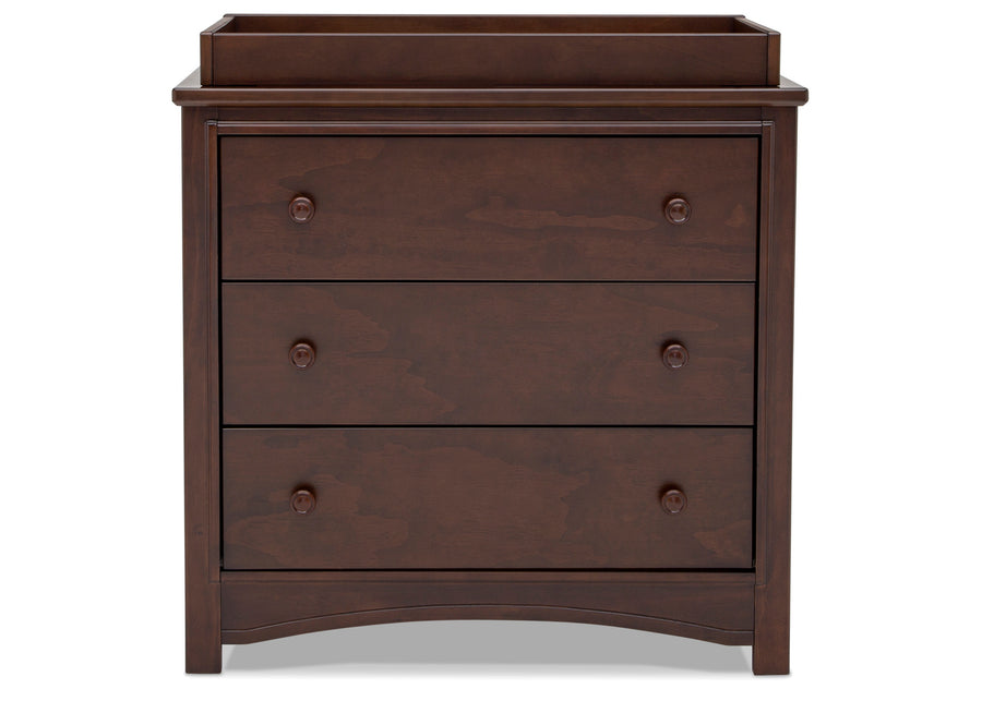 Walnut Espresso (1324) 7-Perry 3 Drawer Dresser with Changing Top and Interlocking Drawers