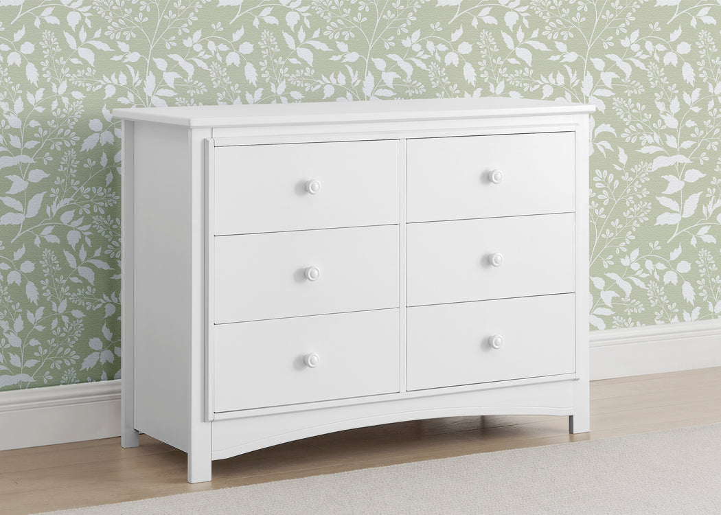 Perry 6 Drawer Dresser with Interlocking DrawersBianca White (130)