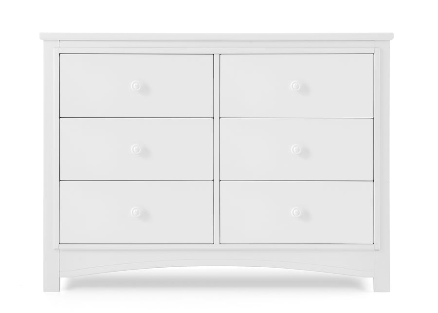 DCB: Bianca White (130) 16-Perry 6 Drawer Dresser with Interlocking Drawers