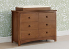 Chestnut (836) 2-Perry 6 Drawer Dresser with Interlocking Drawers