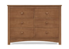 DCB: Chestnut (836) 8-Perry 6 Drawer Dresser with Interlocking Drawers