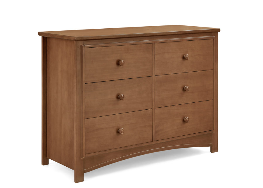Chestnut (836) 4-Perry 6 Drawer Dresser with Interlocking Drawers