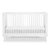 White crib with a white mattress on a white background 13-Dylan 4-in-1 Convertible Crib