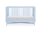Light blue crib with white mattress on a white background 25-Dylan 4-in-1 Convertible Crib