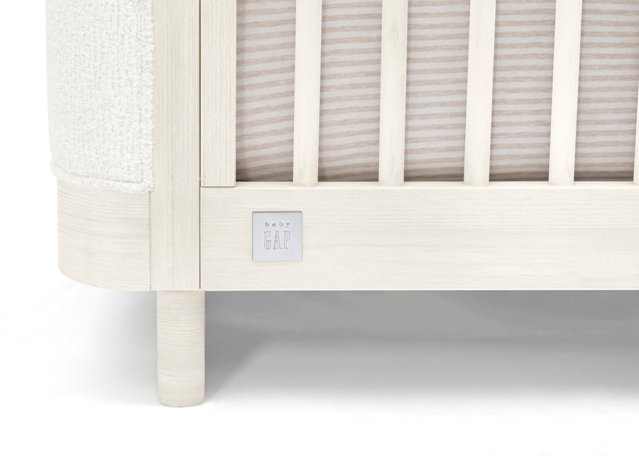 Antique White with White Boucle (1550) 17-babyGap Callie 4-in-1 Upholstered Crib