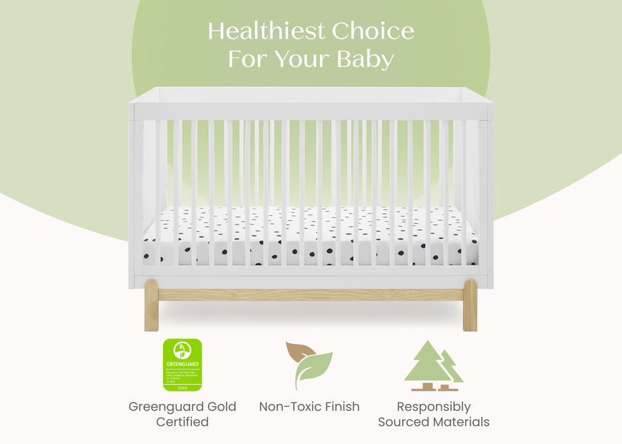 Bianca White with Natural (123) 4-Poppy 4-in-1 Convertible Crib