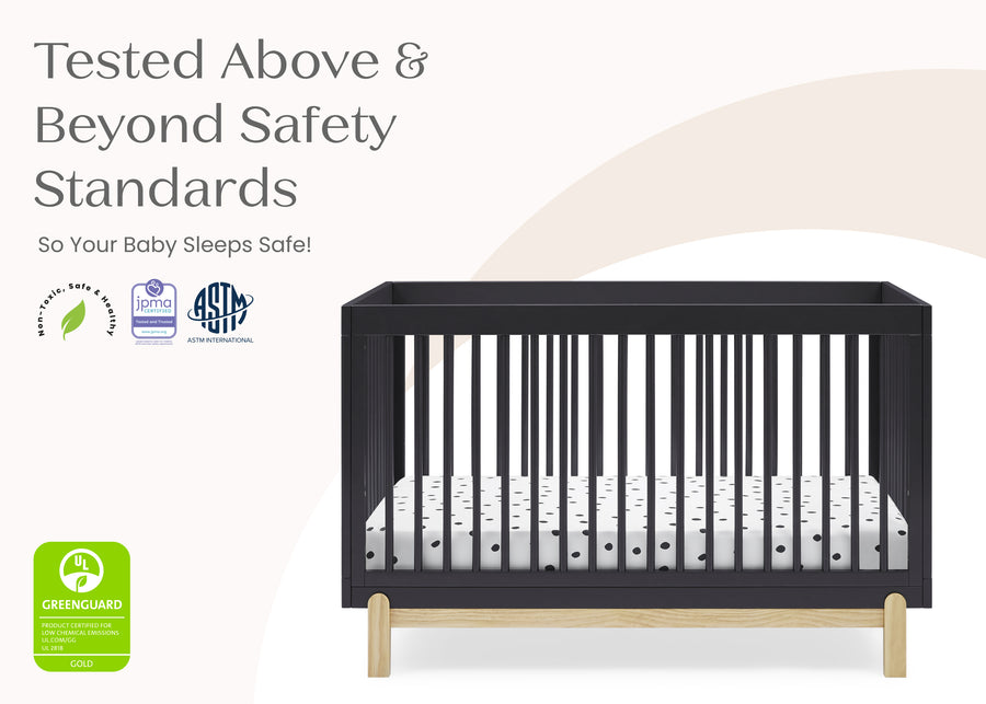 Midnight Grey with Natural (1372) 24-Poppy 4-in-1 Convertible Crib