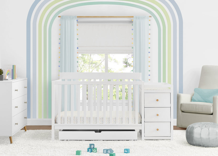 Flynn 5-in-1 Crib and Changer Bianca White 1-Flynn Collection