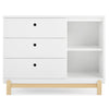 DCB: Bianca White with Natural (123) 6-Poppy 3 Drawer Dresser with Cubbies and Interlocking Drawers