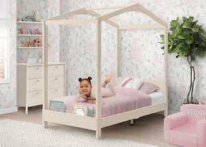 Soft Beige (1560) 1-Poppy House Twin Bed
