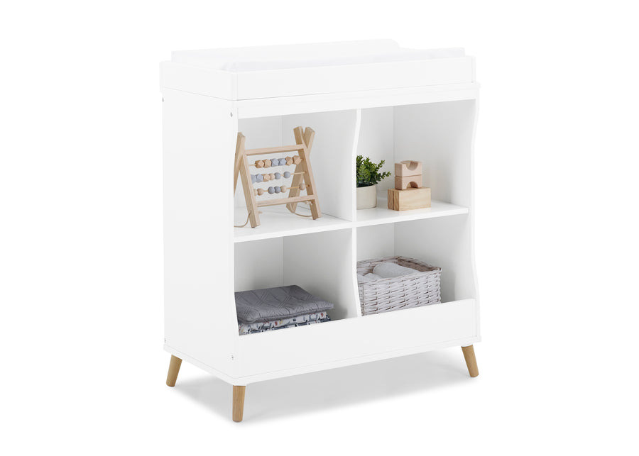 Bianca White with Natural (123) 8-Jordan Storage Changing Table
