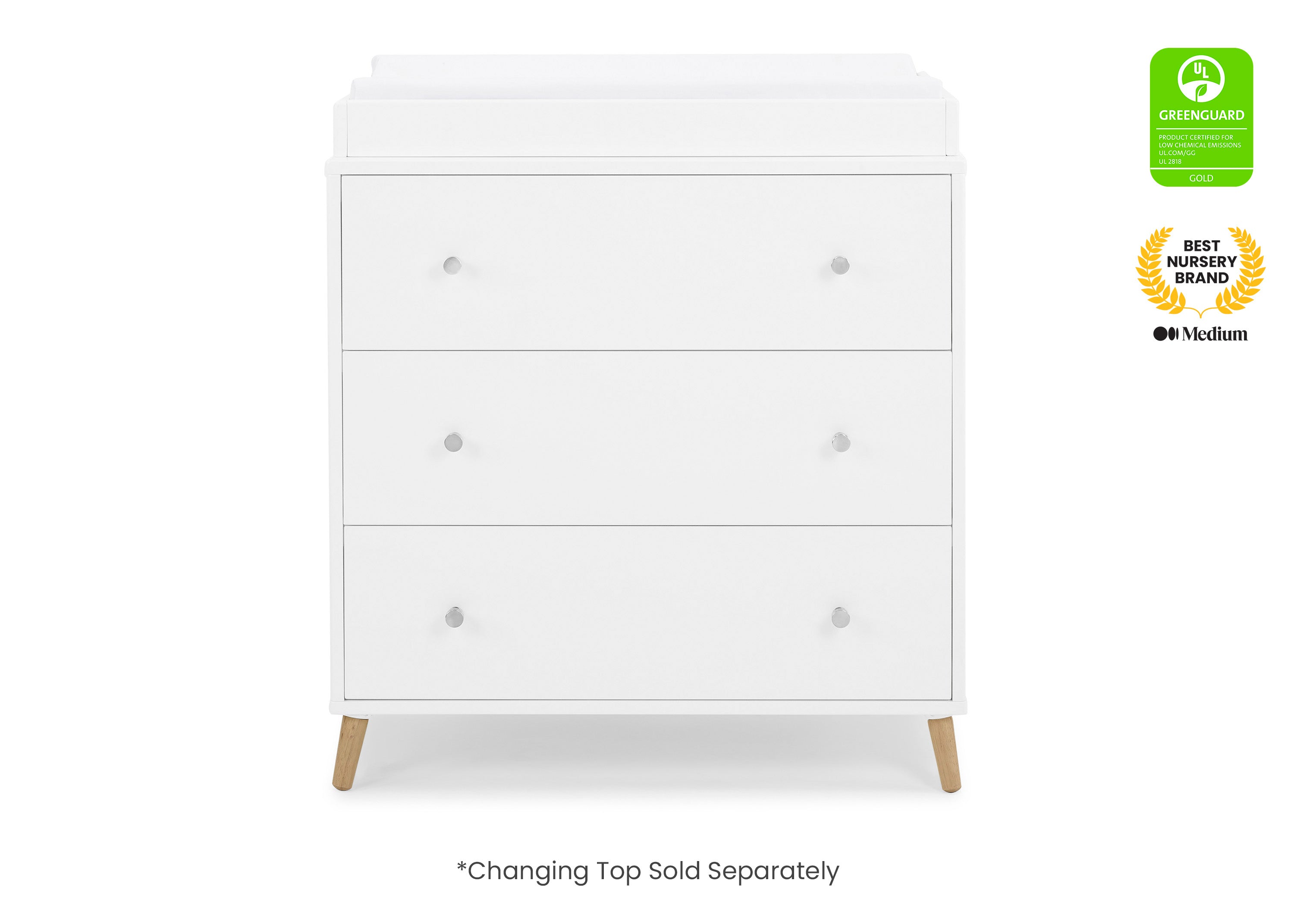 draw drawers レオタードパイルTシャツ　ホワイト　白　アイボリー Noah 3 Drawer Dresser with Changing Top and Interlocking