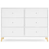 DCB: Bianca White with Natural (123) 7-Jordan 6 Drawer Dresser with Interlocking Drawers