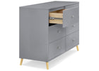 Grey with Natural (1359) 11-Jordan 6 Drawer Dresser with Interlocking Drawers
