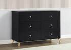 Midnight Grey with Natural (1372) 15-Jordan 6 Drawer Dresser with Interlocking Drawers