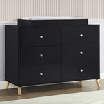 Jordan 6 Drawer Dresser with Interlocking Drawers - Midnight Grey with Natural (1372) - Accessories