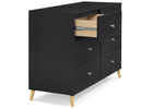 Midnight Grey with Natural (1372) 18-Jordan 6 Drawer Dresser with Interlocking Drawers