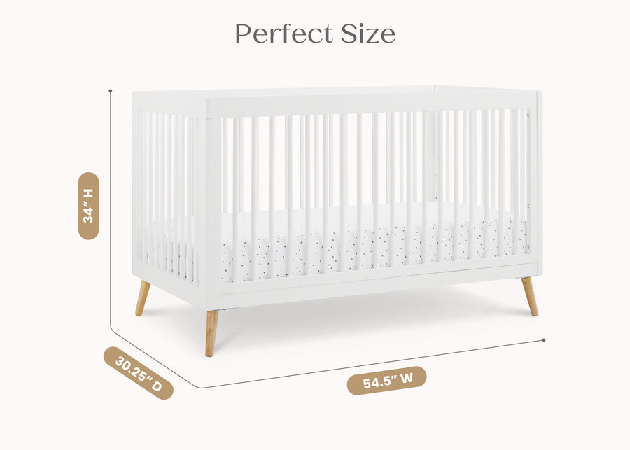 Bianca White with Natural (123) 23-Jordan 4-in-1 Convertible Crib