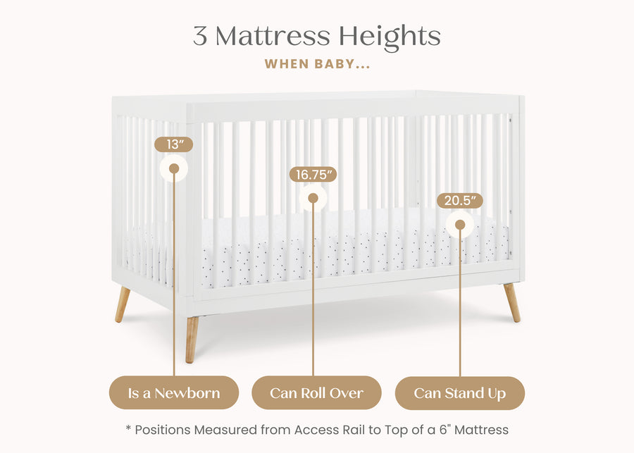 Bianca White with Natural (123) 21-Jordan 4-in-1 Convertible Crib