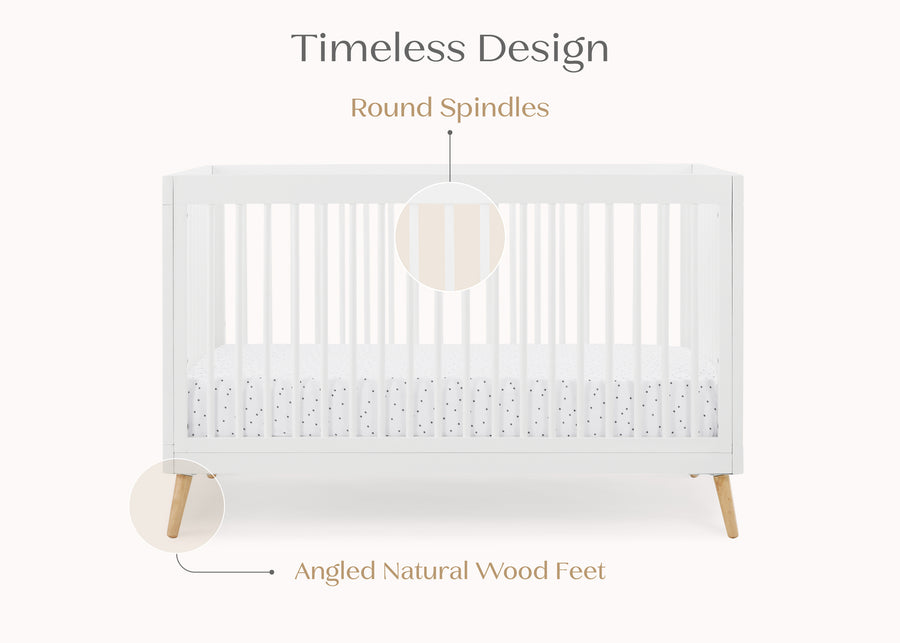 Bianca White with Natural (123) 22-Jordan 4-in-1 Convertible Crib