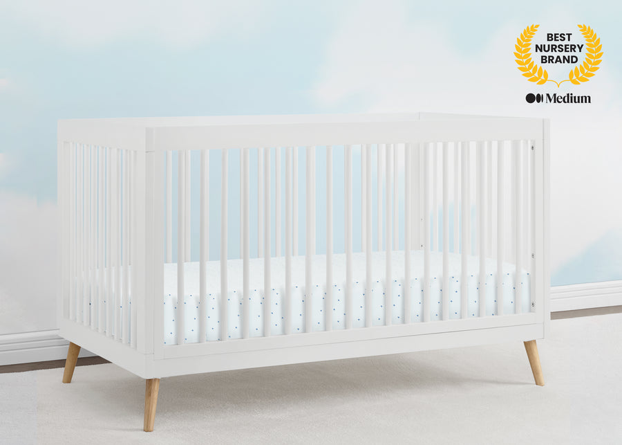 Bianca White with Natural (123) 18-Jordan 4-in-1 Convertible Crib