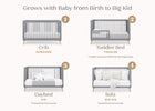 Grey with Natural (1359) 34-Jordan 4-in-1 Convertible Crib